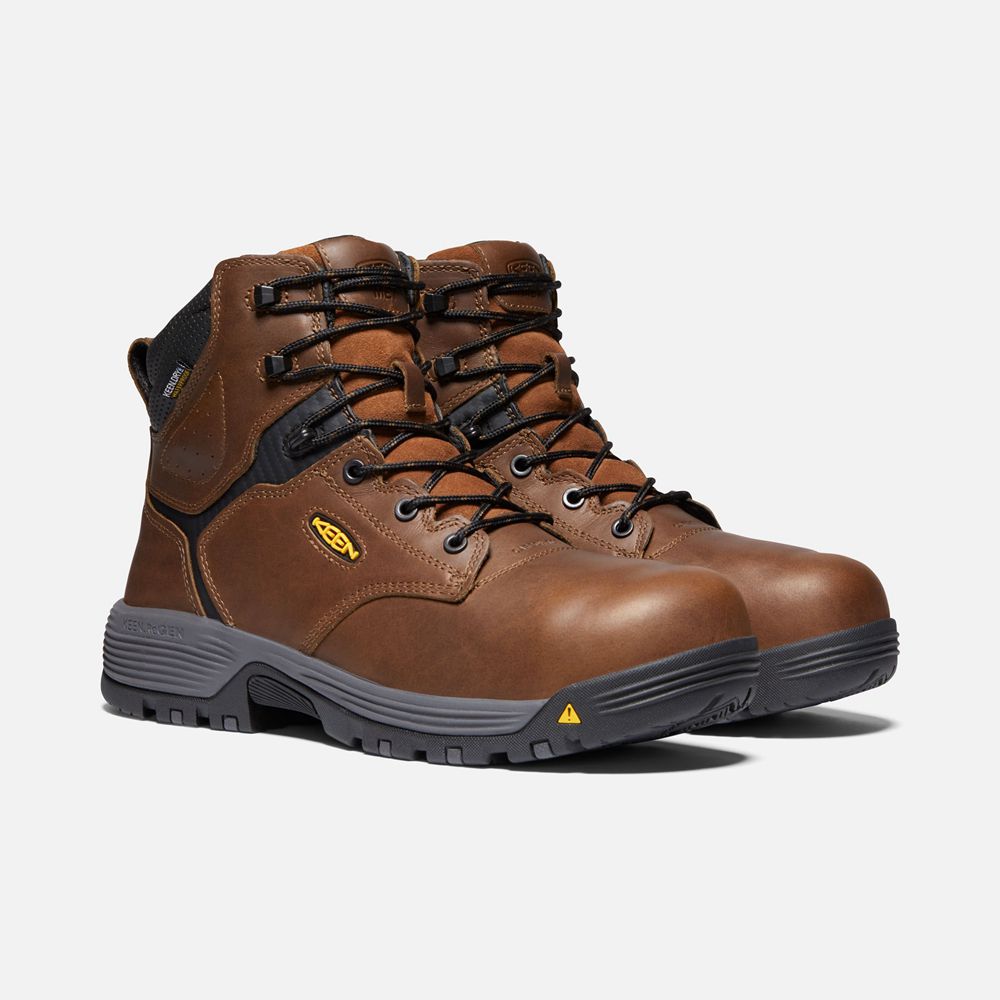 Botte de Travail Keen Homme Marron | Chicago 6\" Internal Met Waterproof (Carbon-Fiber Toe) | SCXAE-4